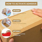 TAPEBEAR 1.5" Core Water Activated Tape, Fiber Reinforced Gummed Tape 2.75inch x 377ft, Eco-Friendly Kraft Paper Tape Biodegradable Brown Packing Tape for Security Sealing, Packaging, Shipping, 4Rolls