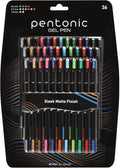 Pentonic Gel Pens, 36 Count, Assorted Colored Ink (12 Colors, 3 Of Each Color), Medium & Fine Point, Smooth Writing For Journaling (1002357)