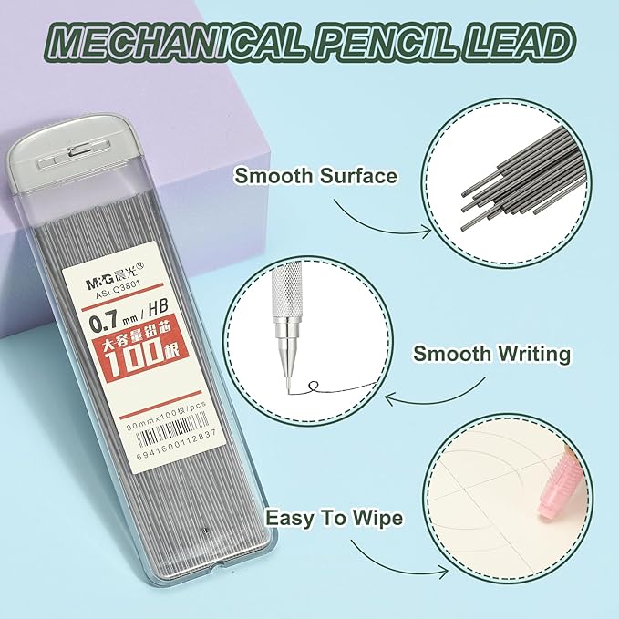 PATIKIL 600Pcs HB Mechanical Pencil Lead, 0.7mm Black Lead Refill Break Resistant Pencil Refills for Writing Office Supplies, Grey