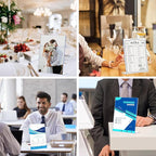 6 Pack Slanted Back Acrylic Sign Holders 4x6 for Business & Store, Tabletop Vertical Sign Holder with Anti-Slip Pads Clear Display Stand, for Menus Flyers Documents Office Restaurants Party Decoration