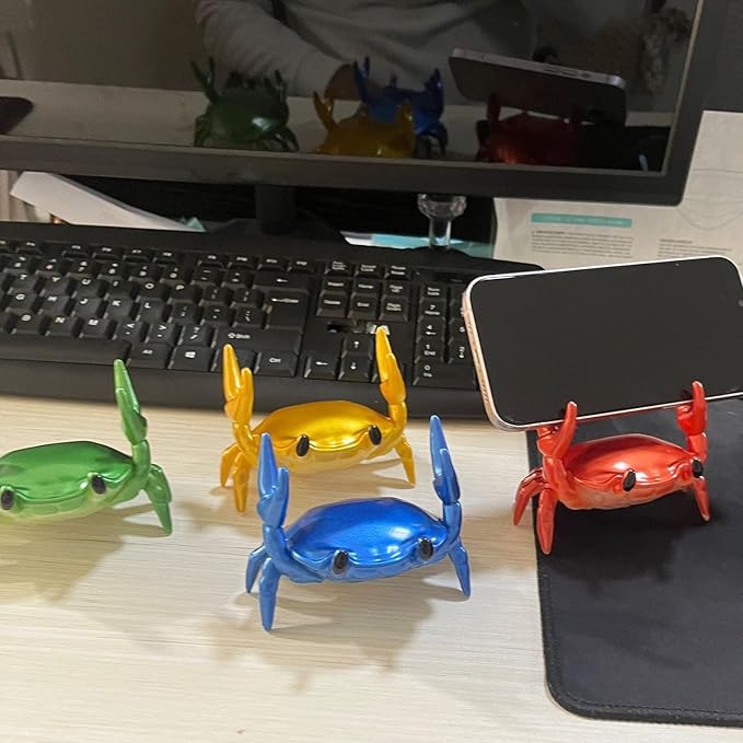 LOGUTIA Golden Yellow Crab Pen Holder Cute Yellow Crab Storage Creative Pen Holder Heavy-Lifting Golden Crab Stationery Gifts Desk Supplies Office Table Storage(golden)