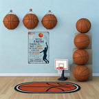 Vintage Christian Basketball Metal Sign – Faith Motivational Wall Art for Boys Room, Gym, or Locker Room – Inspirational Gift for Athletes, Teens, and Believers(Christian Basketball)