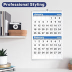 Dunwell 2026 2-Month Wall Calendar, Blue, Monthly Hanging Calendar with Large Bold Numbers, Easy to Read, Jan–Dec 2026, 11x17 Open, Ships Folded