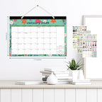 Desk Calendar 2026-2027, Jan 2026 to Jun 2027 - Large 17" x 12" Monthly Calendar with To-Do List and Notes for Home, Office or School, Cartoon Floral
