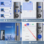 Wireless Presentation Clicker with Red Light Pointer, Clicker for Powerpoint Presentations with Volume Control, Rechargeable Long Range Presenter for Google Slide Keynote PC