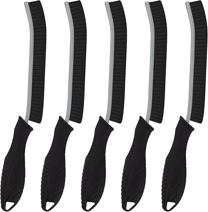 KMOSENIA Cleaning Brush, 5 Pcs Hard Bristle Crevice Cleaning Brush, Grout Brush, Scrub Brush for Tile Grout Crevice, Gap Cleaning Tools for Bathroom Kitchen Toilet Window Track (5, Black)