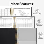SUNEE 2026 Appointment Book, 2026 Hourly Planner 6.4"x8.3", Hourly, Weekly & Monthly Planner - from January 2026 - December 2026, Flexible Cover, Note Page, Pocket, Bookmark, Black
