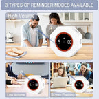 GuDoQi Digital Productivity Timer, Octagon Rotating Pomodoro Timers with Gravity-sensor, 1-3-5-15-30-60-90 Min Countdown, Portable Adjustable Sound Alert Multi Desk Timer or Study Task, Kitchen, White