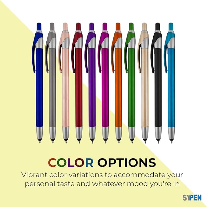 Personalized With your Custom Logo or Text Pens-Pack of 300- for Marketing, Parties, and Events, 2 in 1 Capacitive Stylus & Ballpoint Pen Compatible With Touchscreen Devices, Black Ink, Black Pens