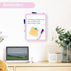 VUSIGN Small White Board Dry Erase, 8.5'' x 11'' Magnetic Dry Erase Board, Mini Whiteboard with Markers for Students, Fridge, Wall, Locker, Pink