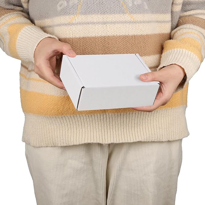 PHAREGE 6x4x2 Inch Shipping Boxes 20 Pack White, Tab Lock Tuck Top Mailer Boxes for Packaging Small Business, Cardboard Gift Boxes for Wrapping Mailing Present