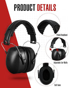 Copkim 12 Pcs Hearing Protection Ear Muffs NRR 28dB Noise Reduction Headphones Shooting Ear Protection Earmuffs(Black)