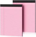2 Pcs Legal Pads 8.5 x 11 Pink Note Pads 8.5 x 11 Notepad 8.5 x 11 Micro Perforated Writing Pads 8.5 x 11 Lined Paper Pads Wide Ruled Pad of Paper 30 Sheets Notebook for Study, To-Do Lists, Office