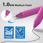 JIMMIDDA Ballpoint Pens Bulk - 107 Pcs Black Ink Pens in Bulk | 1.0 Medium Point Smooth Writing, Retractable No Bleed Ball Point Pen for Men Women (Pink Barrel)