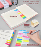 PERCUN B5 Lined Journal Notebook - 365 Page Large Leather Journals for Writing Women Men，Hardcover Notebook with 100Gsm Thick Pages，Daily Diary for Travel, Work，School，College Ruled (7.6" x 10.3")
