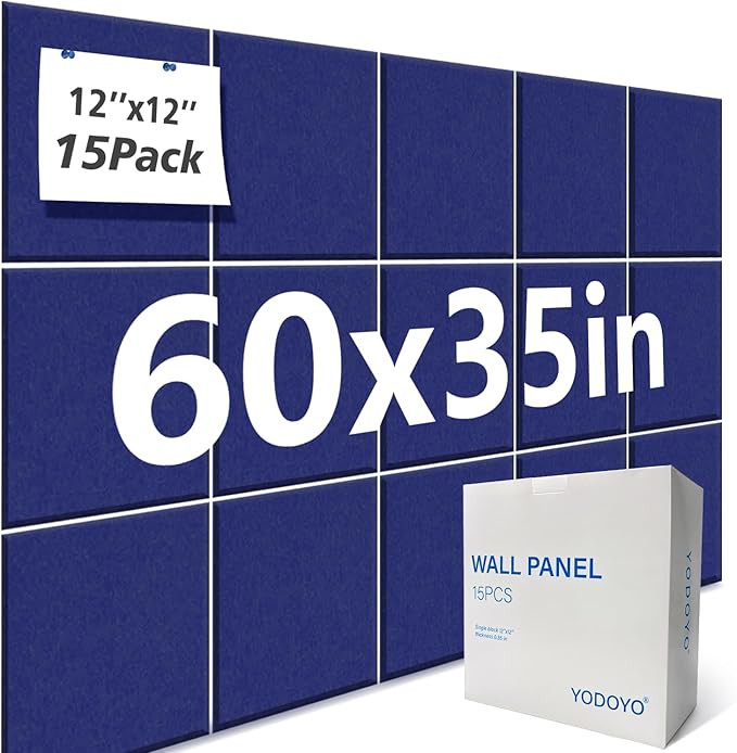 Large Cork Bulletin Board Alternative for Office60 x 35" - 15 Pack Felt Bulletin Boards Dart Wall Protectors 70 Pcs Safe RemovableAdhesive Tabs Pcs for Office Wall, School, Home Decor, Navy Blue