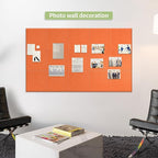 Large Cork Bulletin Board Alternative for Office60 x 35" - 15 Pack Felt Bulletin Boards Dart Wall Protectors 70 Pcs Safe RemovableAdhesive Tabs Pcs for Office Wall, School, Home Decor, Orange