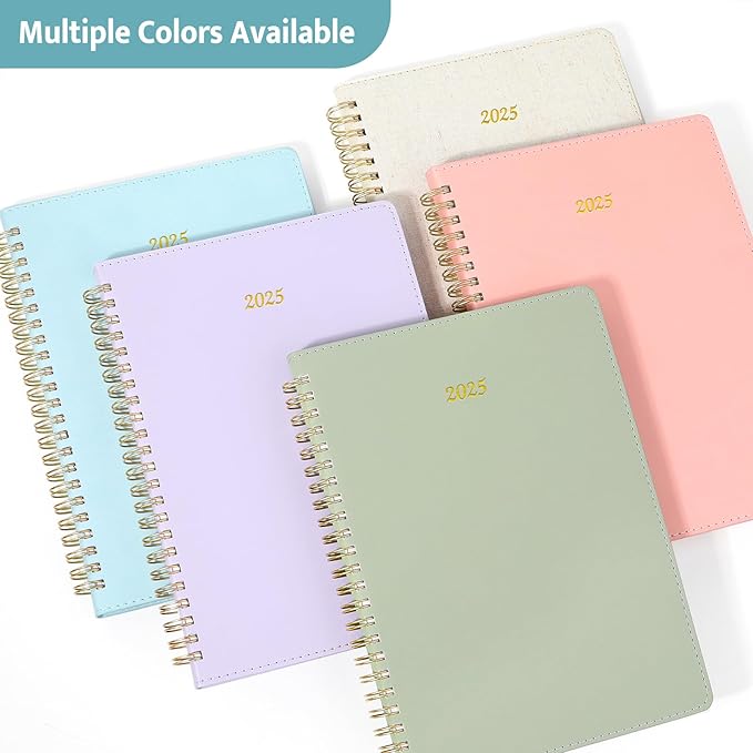 2026 Planner, Annecy Weekly ＆ Monthly Planner 2026, Jan. 2026 – Dec. 2026, 6.4" x 8.5" Monthly Agenda Planner with Tabs, Vegan Leather Cover, Spiral Binding, Double-sided Pocket, Bookmark, Grey Blue