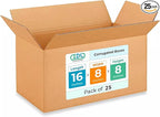 IDL Packaging - B-1688-25 Medium Corrugated Shipping Boxes 16"L x 8”W x 8"H (Pack of 25) - Quality Choice of Sturdy Packing Boxes for USPS, UPS, FedEx Shipping