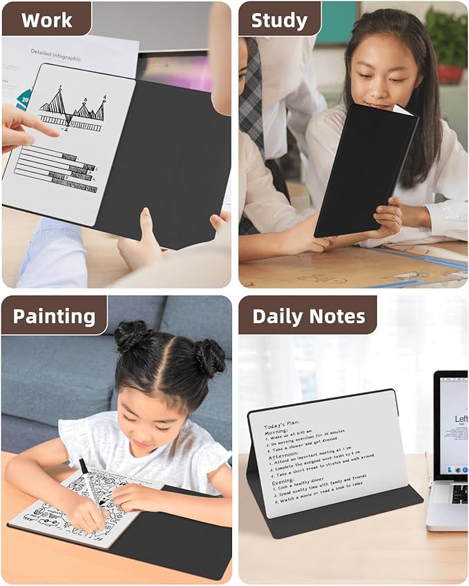 Mehaving Small Dry Erase Board with Stand for Desk, Portable Reusable Desktop Notepad, 9.5 * 6.6in Memo White Board,Office Home Supplies Desk Accessories MH770 (Orange)