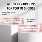 AZUFEMOS Personalized Name Plate for Desk Custom Acrylic Desk Name Plate Custom Employee Appreciation Gifts Office Gifts for Women, Men, Boss, Coworkers, Teacher, Nurse (Pink Flow Gold)