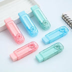 M&G 6 Pack Sliding Retractable Rubber Erasers, Push-Pull Large Pencil Erasers with Transparent Plastic Sleeve, Soft Rubber Erasers for Office, Drafting, and Everyday Use
