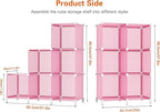 HOMIDEC 6-Cube Storage Shelf, Storage Bookcase Bookshelf with Metal Hammer, Storage Cubes Organizer Cabinet for Kids, Closet, Bedroom, Bathroom, (11.8x11.8x11.8 inch), Light Pink