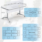 Conference Table,55.1''Folding Conference Room Table for 4-12 People,Mobile Flip Top MeetingTraining Table with Different Coulor and Styles for Offices, Classrooms,Meeting Room (2, 61''A)