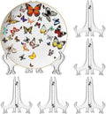 LonlyEagle 6 Pack 10 Inch Clear Plastic Easels or Stand/Plate Holders to Display Pictures or Other Items at Weddings, Plate Stands for Home Decoration, Birthdays, Tables