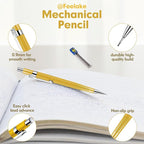 feelake 8 PCS Metal Mechanical Pencil,Durable 0.9mm Drafting Pencil,Comes With 8 PCS of 9 mm lead pencil refills, Pencils Mechanical For Writing,Drawing & Gifting