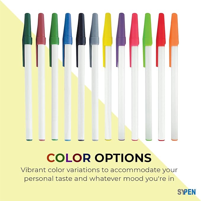 SyPen Personalized Stick Pens With your Custom Logo or Text-500 Pack Bulk-for Businesses, Parties, and Events, Custom Printed Slim Ballpoint Pens with Cap, Purple, Black Ink