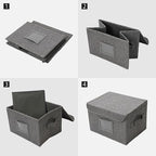 Vienrose Greeting Card Organizer Storage Box with 20 Removable Dividers, 84 Self-stick Labels, Perfect for Photos, Envelopes, Scrapbooking, Paper, Stickers Holder 2 Pack Grey
