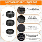 Furniture Risers Bed Risers Heavy Duty 1 inch, 2 inch, 3 inch, 4 inch Round Adjustable Bed Lifts Riser for Desk Legs Table Couch Sofa Chair Refrigerator Washing Machine (1+1+1+1 Inch, Black, 4 Pack )
