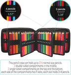 JAKAGO 274 Slots Colored Pencil Case Large Capacity Pen Holder for Artist Painter Zipper Organizer Bag for Marker Highlighter Storage Case for Office Sketch Travel Supplies(Black)
