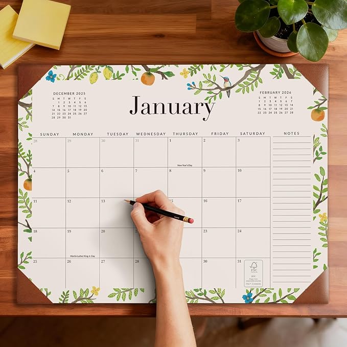 Jotsome Large Desk Calendar 2026-2027 with Protective Pad, Desktop Calendar Pad From January 2026 to June 2027 21x16.5 inch, for Home Office and School, Easy Planning