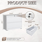 mysteeldepot 2 Drawer Lateral File Cabinet with Lock, File Cabinet, Metal Lateral Filing Cabinets for Home Office, File Storage Cabinet for Legal/Letter/A4 Documents, Assembly Required (White, 35'W)