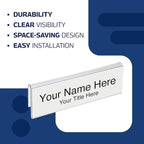 50-Pack 8.5" x 2" Acrylic Name Plate for 1/4" Cubicle Wall Glass – Custom Name Sign Holder – Single Sided Acrylic Display Stands - Placard Label Holder Use for Classroom, Offices, Office Door