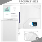Henoyso 36 Pcs Plastic Folders with Clear Front Pockets Heavy Duty File Folders with 2 Pockets and Card Slot for Student Communication School Office Presentation Report (White)