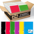 Rosmonde 24 Pack 3 Subject Spiral Notebook College Ruled Bulk, Thick No-Bleed Paper, Extra Pages - 300 Pages (150 Sheets), 8 x 10-1/2", Bulk Spiral Journal for School, 3 Hole Punched, Bulk Notebooks