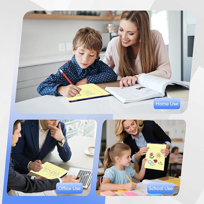 WritePads Legal Pad 8.5"x14" Note Pad,Wide Ruled Writing Pad,Canary Paper,6 Pack,50 Sheets Per Pad,Micro perforated Notepad,Made in the USA