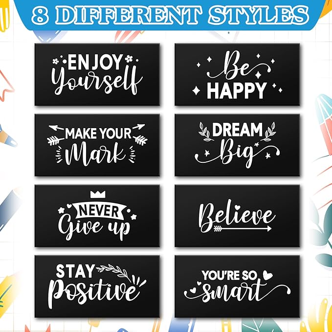 Dunzoom 100 Pcs Inspirational Pencil Erasers Bulk for Kids Fun Motivational Eraser School Supplies Back to School Office Supplies for Classroom Office Teacher Artists (Classic)