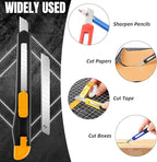 TIFICAL 30 Pack Box Cutter Retractable, Snap-Off 9MM Utility Knife, Auto-Lock Razor Knife for Home, School, Hobby Use, Compact Box Opener Exacto Knife for Cutting Boxes, Carton, Cardboard, Vinyl, Rope