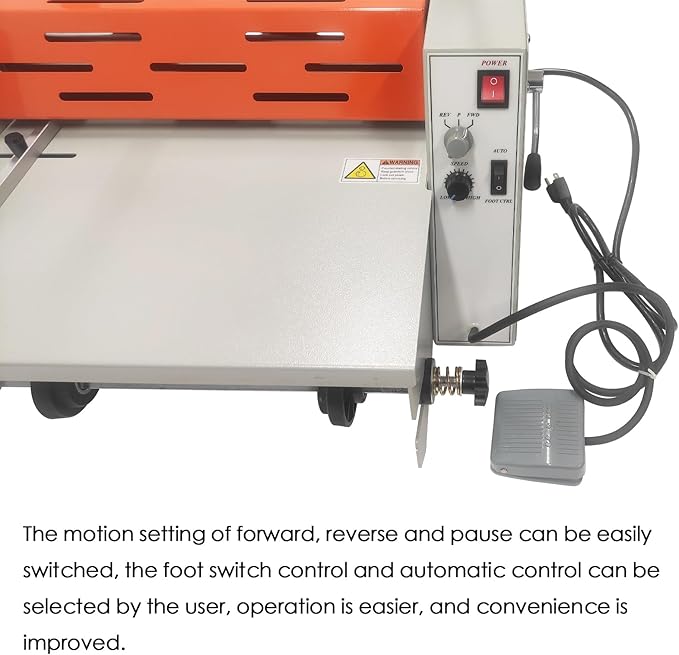 WYDDDARY 14.17"/360MM Electric Steel Roller Thermal Laminator with Toothing Cutter Hot Cold Roll Laminator Adjustable Temp 60-130℃ Electric Laminating Machine for Single/Double Sided Laminating