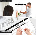 2026 Desk Calendar, 18 Monthly Calendar Runs from January 2026 to June 2027, Large 17" X 12" Desktop/Wall Calendars Easy Scheduling & Notes, Ideal for School, Home and Office - Classic Black