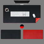 KINGFOM Desk Pad Office Desktop Protecter, PU Leather Desk Mat Blotters Organizer with Comfortable Writing Surface (47.2" x 23.6", Black+Red)