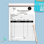 Custom Invoice Book in 3-Part /2-Part Receipt Book with Carbon Copies Personalized Carbonless Service Invoice Form Books Sales Order Book with Company Name Logo Address,C2-Thank You Receipt