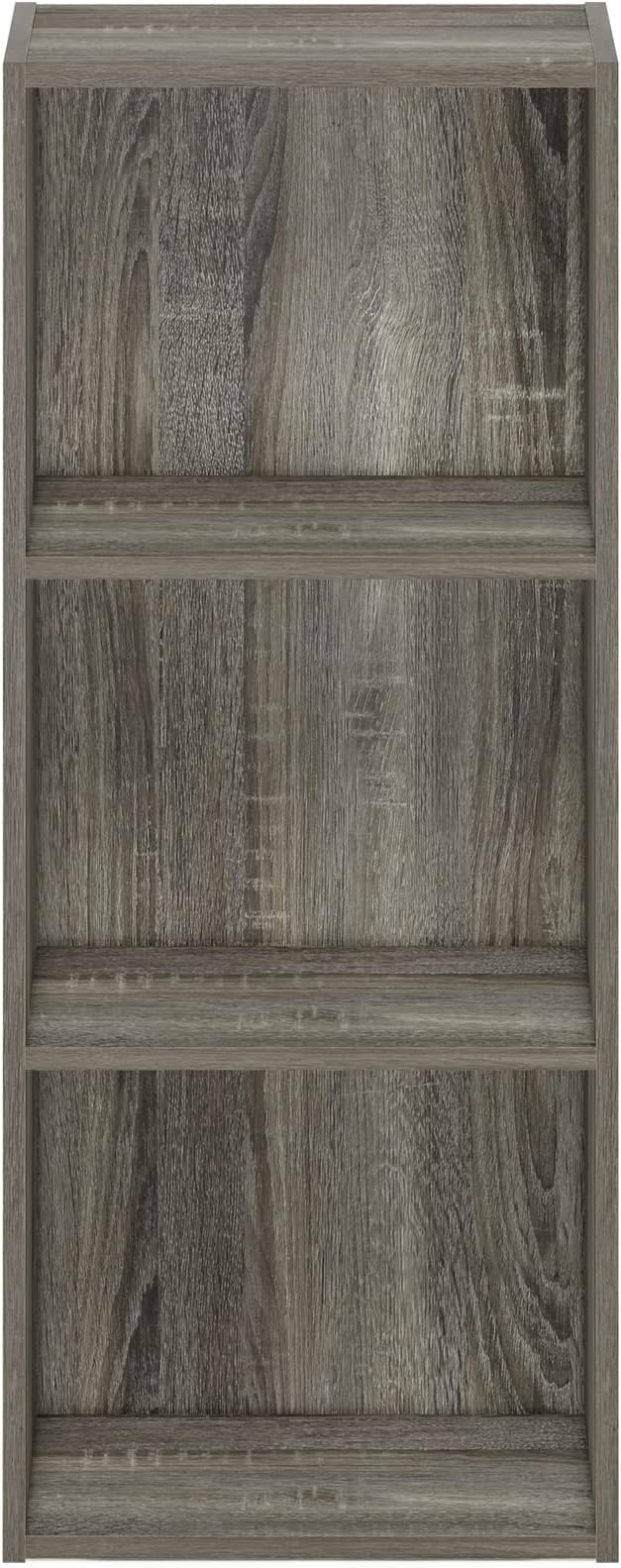 Furinno LUDER Book Shelf, 3-Cube Bookshelf, Bookcase with Open Shelves, 9.3 x 12 x 31.5, for Living Room, Bedroom, Home Office, French Oak