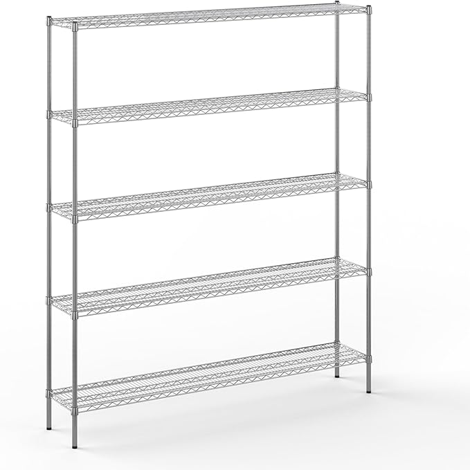 Regal Altair 14" Deep x 72" Wide x 86" Height Wire Shelving Kit | 5-Tier | NSF Commercial Storage Rack Unit