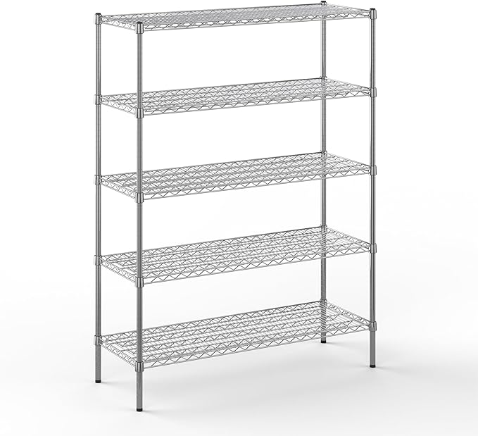 Regal Altair 18" Deep x 48" Wide x 64" Height Wire Shelving Kit | 5-Tier | NSF Commercial Storage Rack Unit