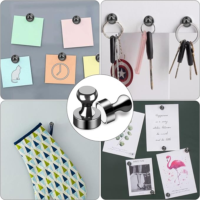 LOVIMAG Fridge Magnets 50Pcs Refrigerator Whiteboard Small Strong Magnet Classroom Kitchen Accessories Decorative Locker Set Decor Must Haves Office Calendar Refrigerador Magnetic Cute Crafts Black